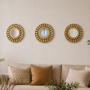 Wall Clock Set - Golden