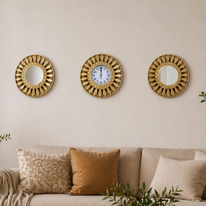 Wall Clock Set - Golden