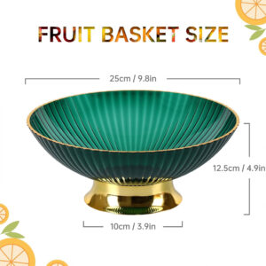 green-and-gold-fruit-bowl-3 Green & Gold Fruit Bowl with Drain Base