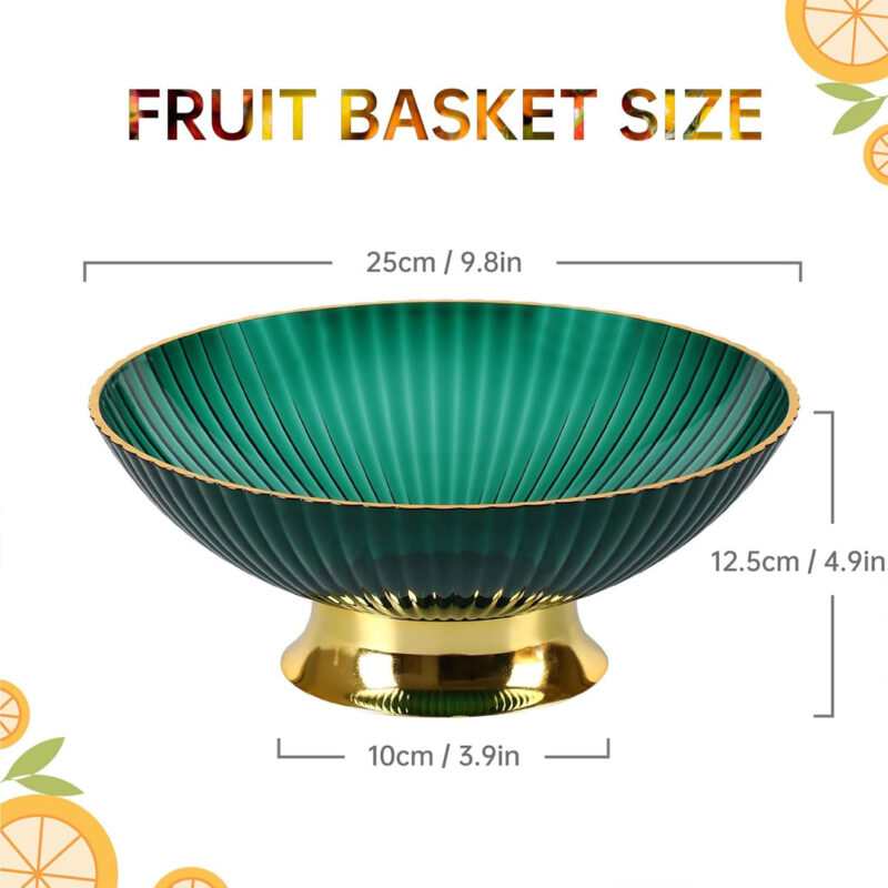 green-and-gold-fruit-bowl-3 Green & Gold Fruit Bowl with Drain Base
