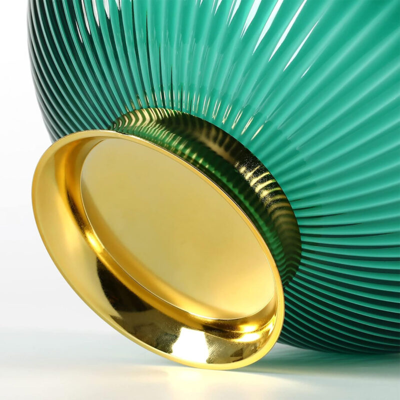green-and-gold-fruit-bowl-4 Green & Gold Fruit Bowl with Drain Base