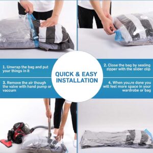 Vacuum Storage Bags, Set of 8 with Free Hand Pump