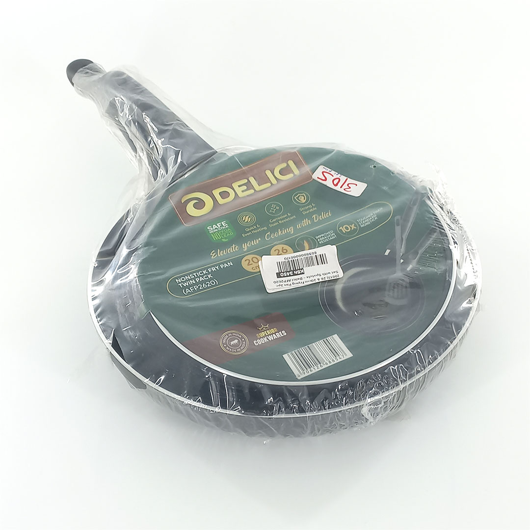 2pc 26 & 20cm Frying Pan Set with Spatula - Delici AFP2620