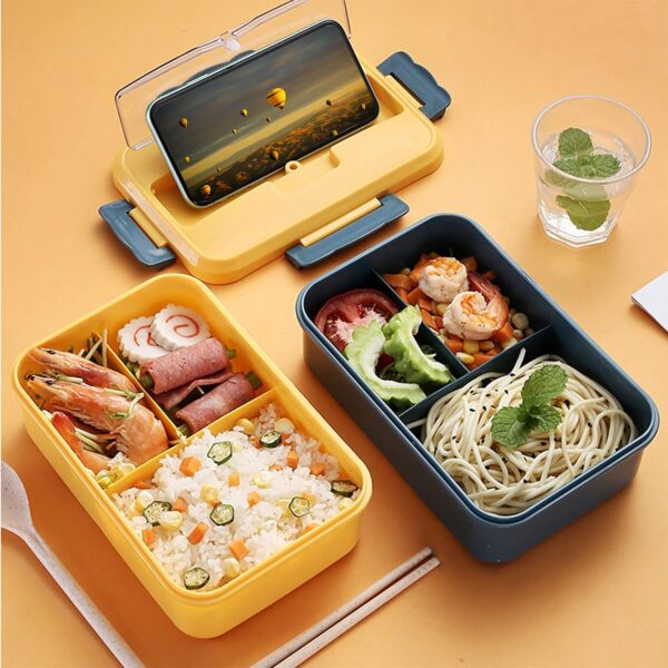 1200 ML Bento Lunch Box For Kids Childrens With Spoon & Fork