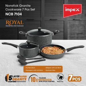 7pc Granite Cookware Set - Royal NCB7104