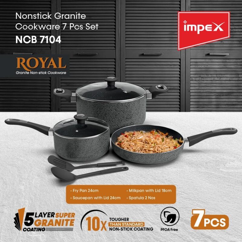 7pc-Granite-Cookware-Set Royal-NCB7104-2 7pc Granite Cookware Set - Royal NCB7104