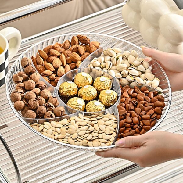Snack Serving Platter with Compartments for Nuts, Candies, and Appetizers