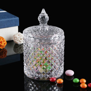 crystal glass candy jar