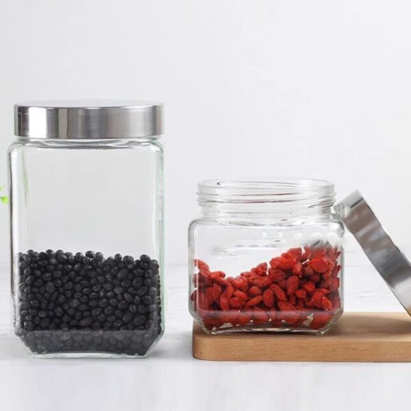 glass jar with stainless steel lid
