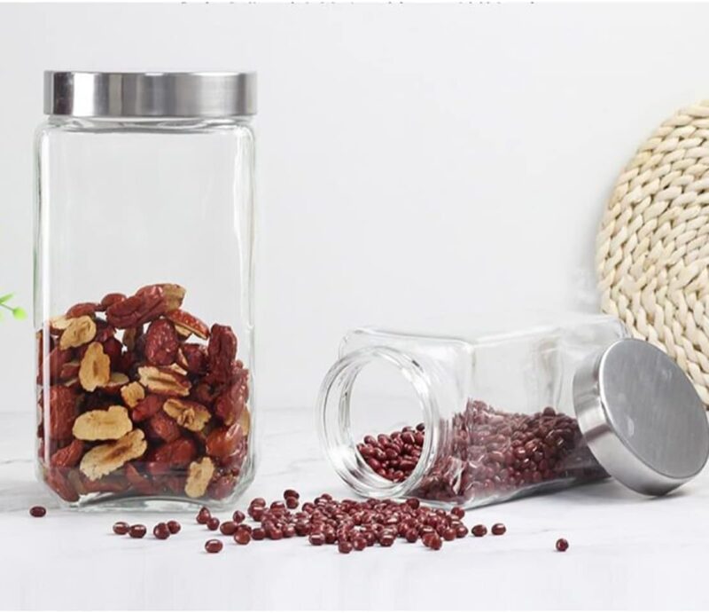 glass jar with stainless steel lid