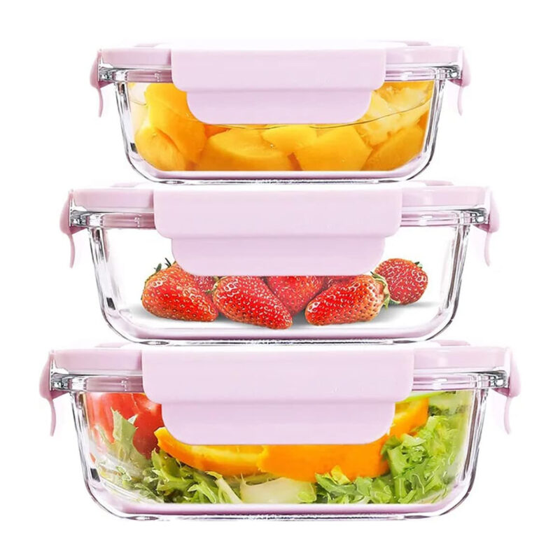 Glass Meal Prep Containers/Lunch Boxes 3pc Set