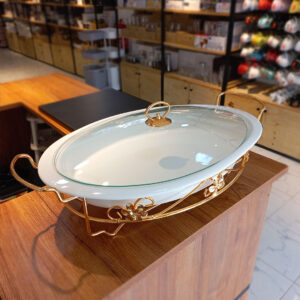 oval porcelain chafing dish food warmer