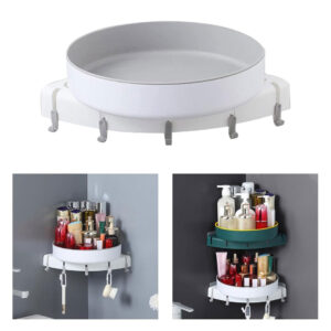 corner revolving bathroom shelf