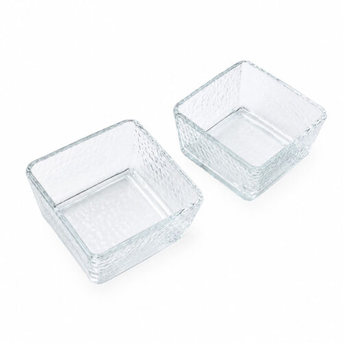 2pc Frosted Square Sauce Bowl Set
