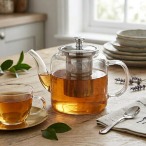 borosilicate glass teapot with infuser