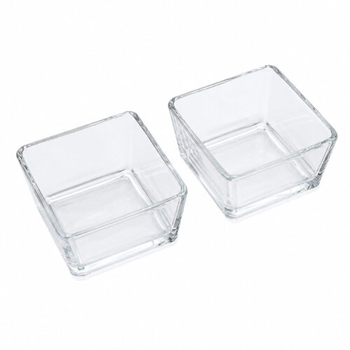 2pc Clear Square Sauce Bowl Set