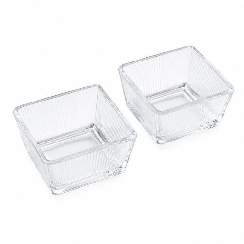 2pc Splined Square Sauce Bowl Set