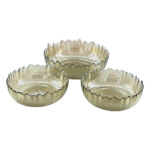 3pc Scalloped Edge Glass Bowl Set