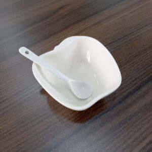 6pc Porcelain Bowl Set with Spoons - 9cm Apple Shaped