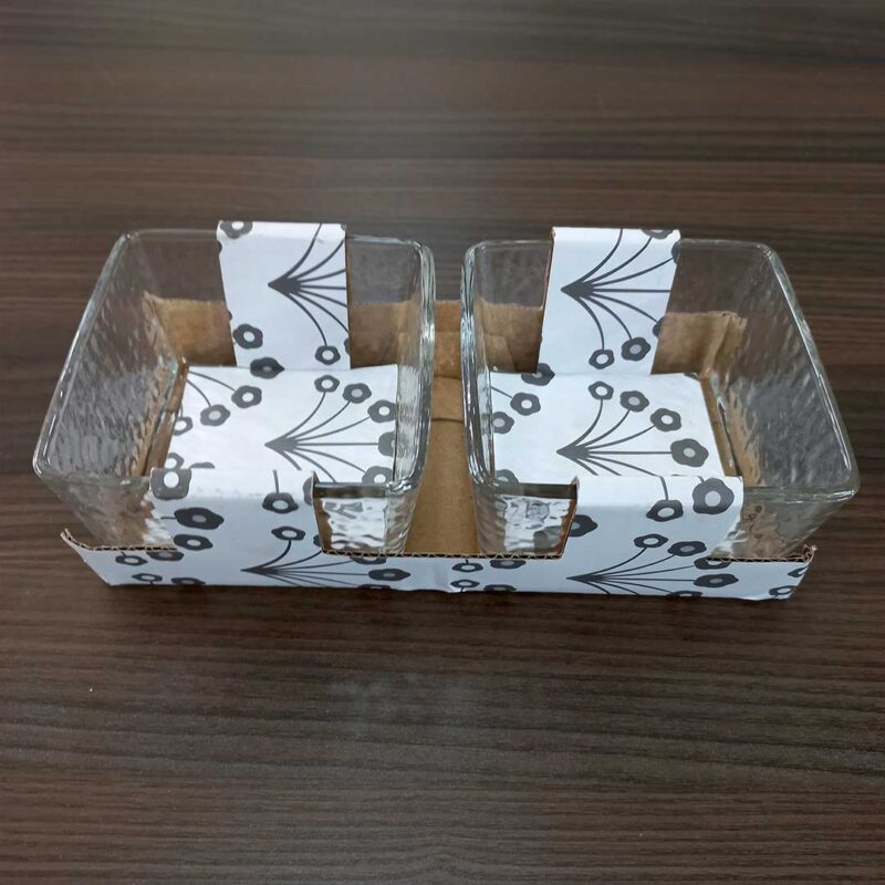 2-Piece Frosted Square Chutney Sauce Bowl Set