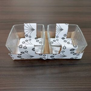 2-Piece Splined Square Chutney/Sauce Bowl Set