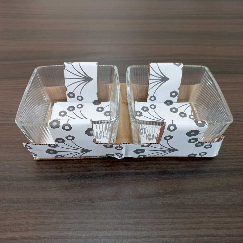 2-Piece Splined Square Chutney/Sauce Bowl Set
