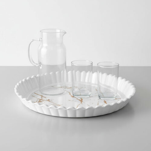 melamine round serving tray