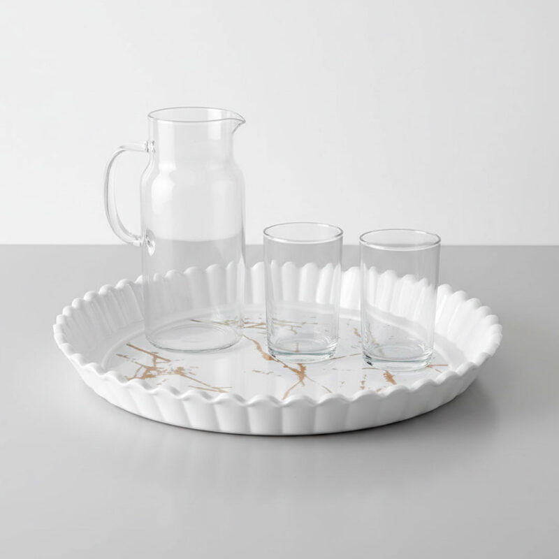 melamine round serving tray