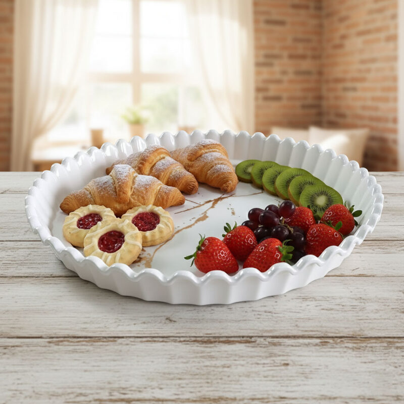 melamine round serving tray