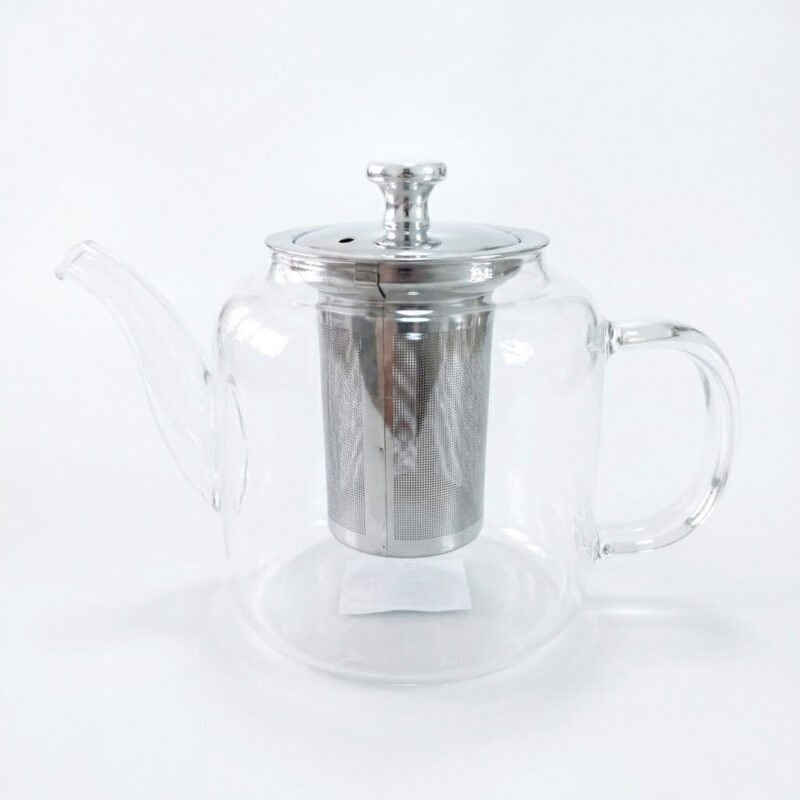 Clear Glass Teapot with Stainless Steel Infuser