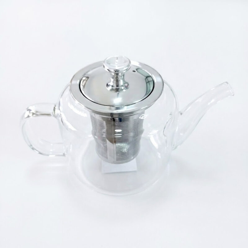 Clear Glass Teapot with Stainless Steel Infuser
