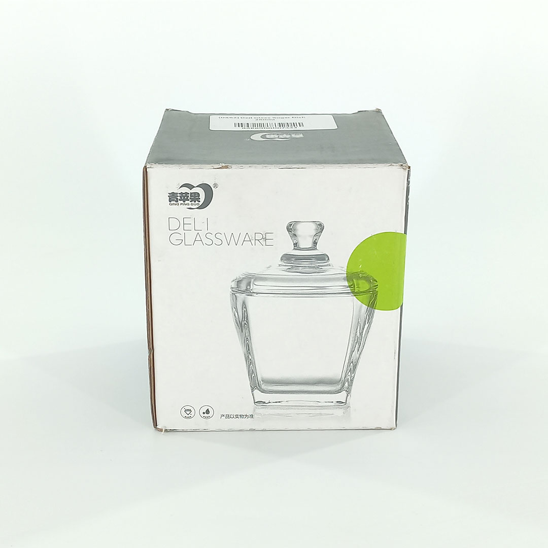 250ml Clear Glass Sugar Dish with Lid