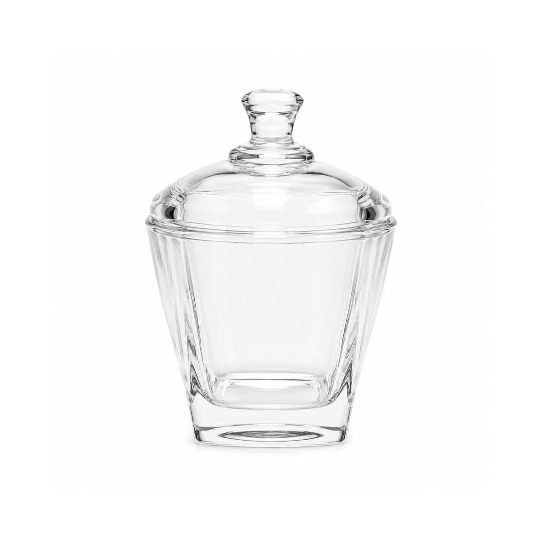 250ml Clear Glass Sugar Dish with Lid