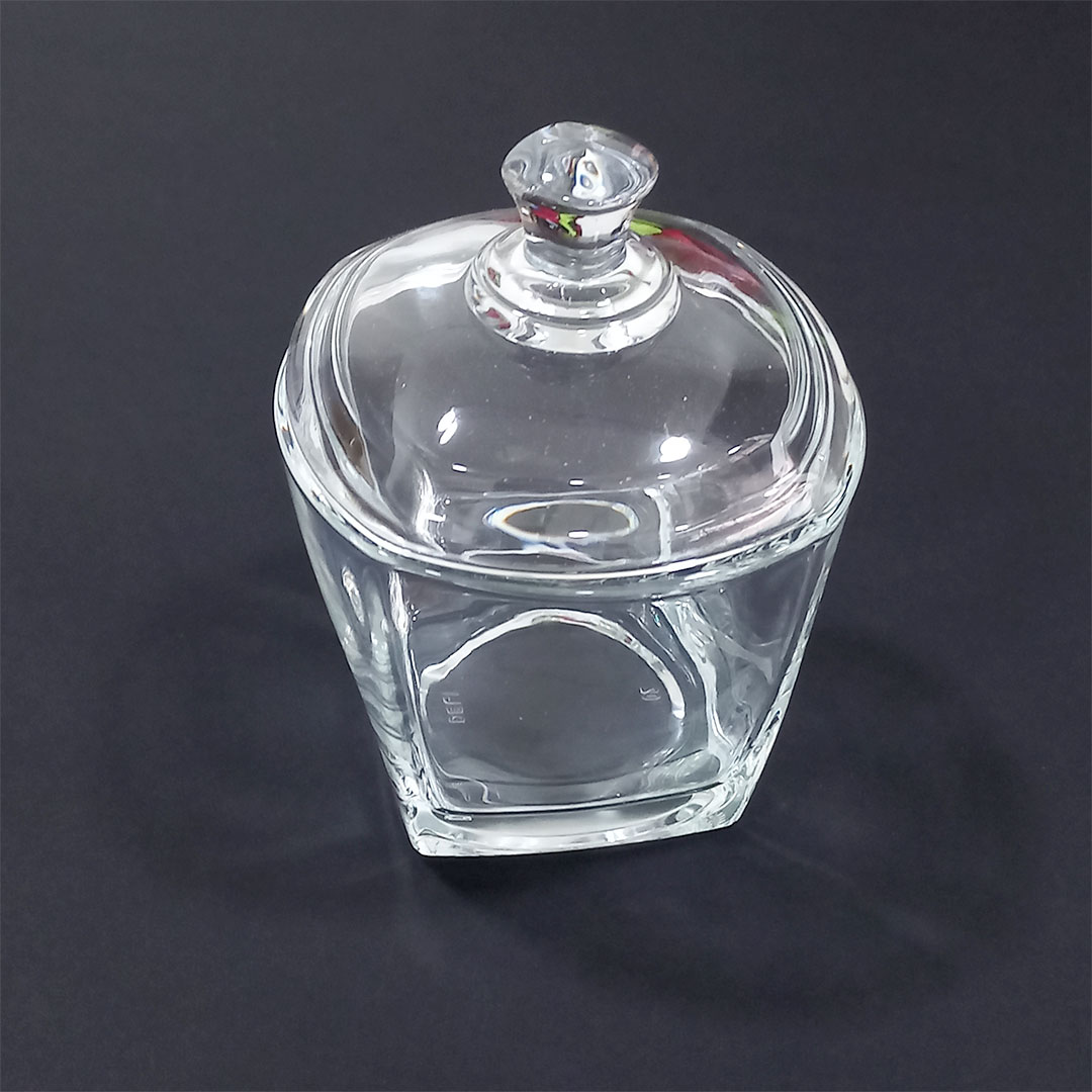 250ml Clear Glass Sugar Dish with Lid