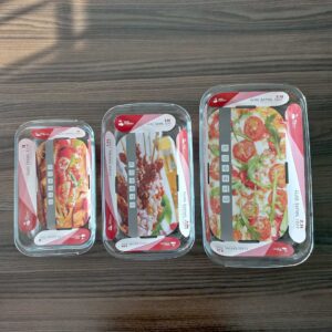 red-cherry-rectangular-glass-baking-dish-set-2 3pc Rectangular Glass Baking Dish Set - 1L, 1.6L, 2.2L