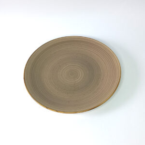 Ceramic Dinner Plate, Spiral Design 26.5cm - Brown