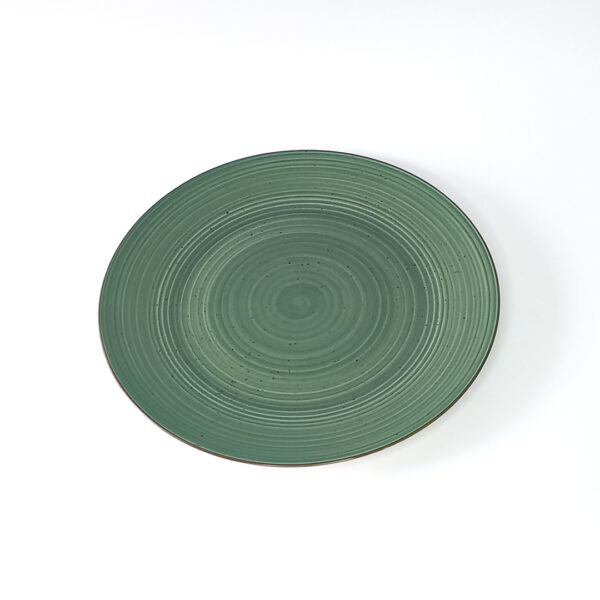 Ceramic Dinner Plate, Swirl Design 26.5cm - Green