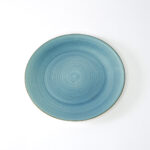 Ceramic Dinner Plate, Swirl Design 26.5cm - Light Blue