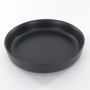 22cm Ceramic Deep Plate – Matte Black