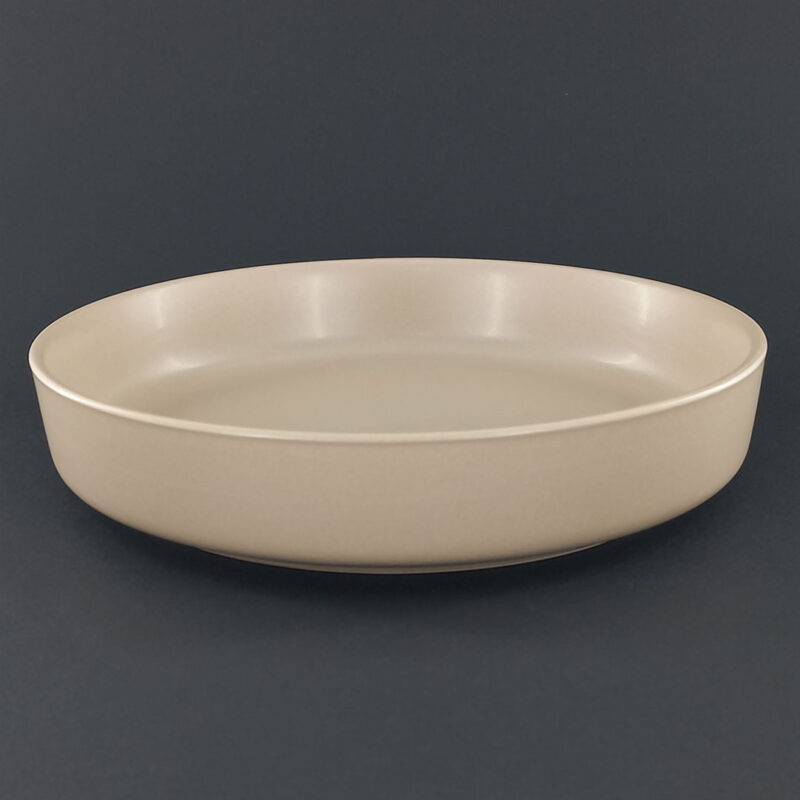 beige 22cm ceramic deep plate