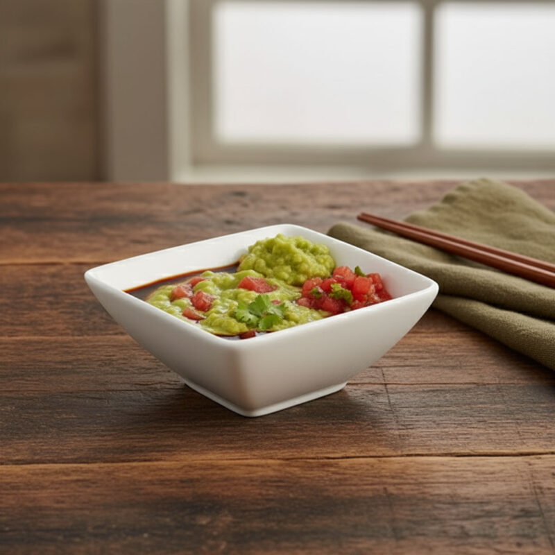 9cm Porcelain Square Dip Bowl