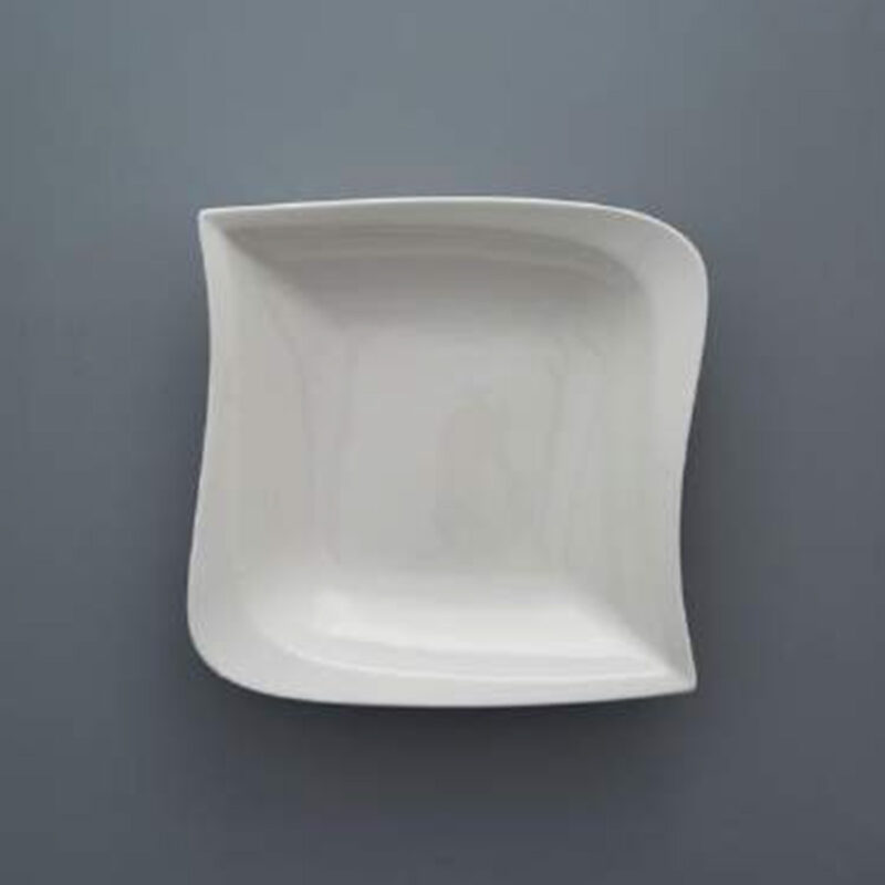 Porcelain Curved Square Plate