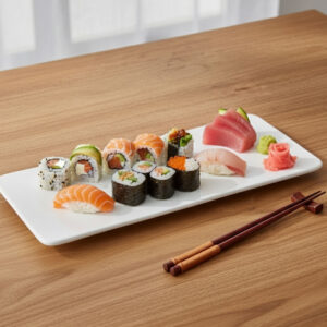 Porcelain Rectangular Flat Sushi Plate