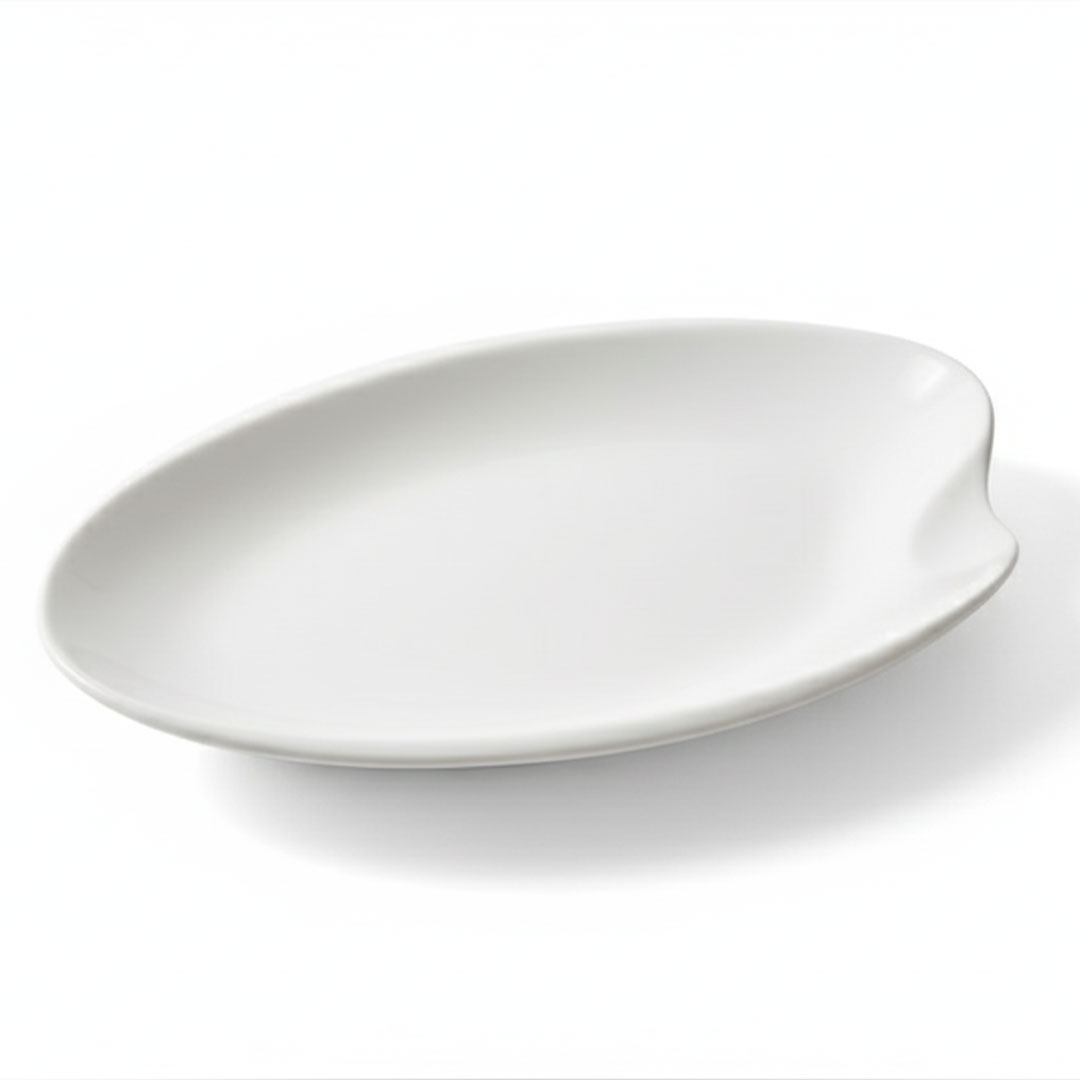 Porcelain Wave-Edge Oval Platter