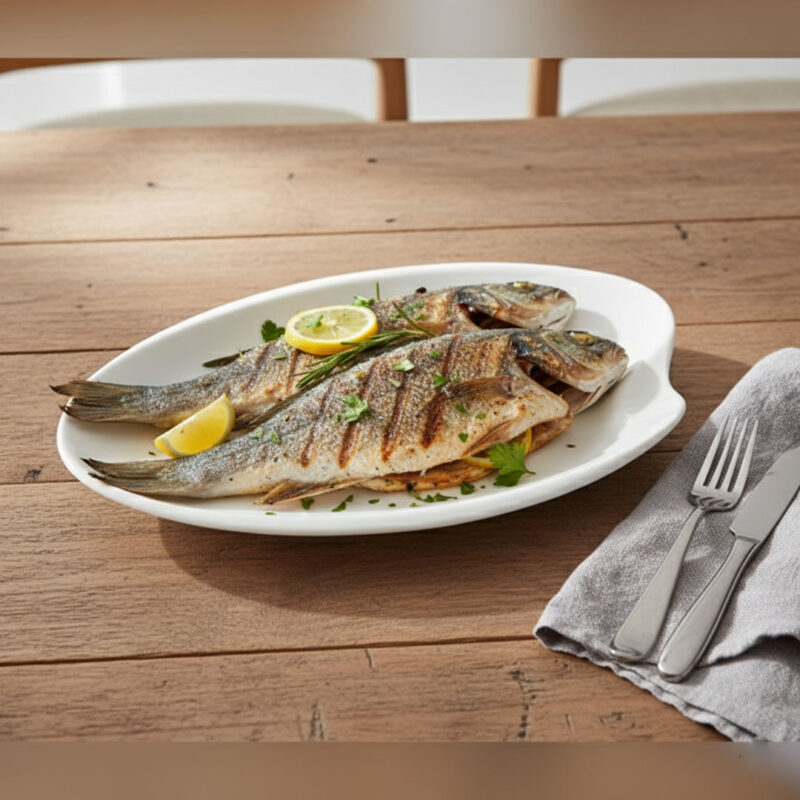 Porcelain Wave-Edge Oval Platter