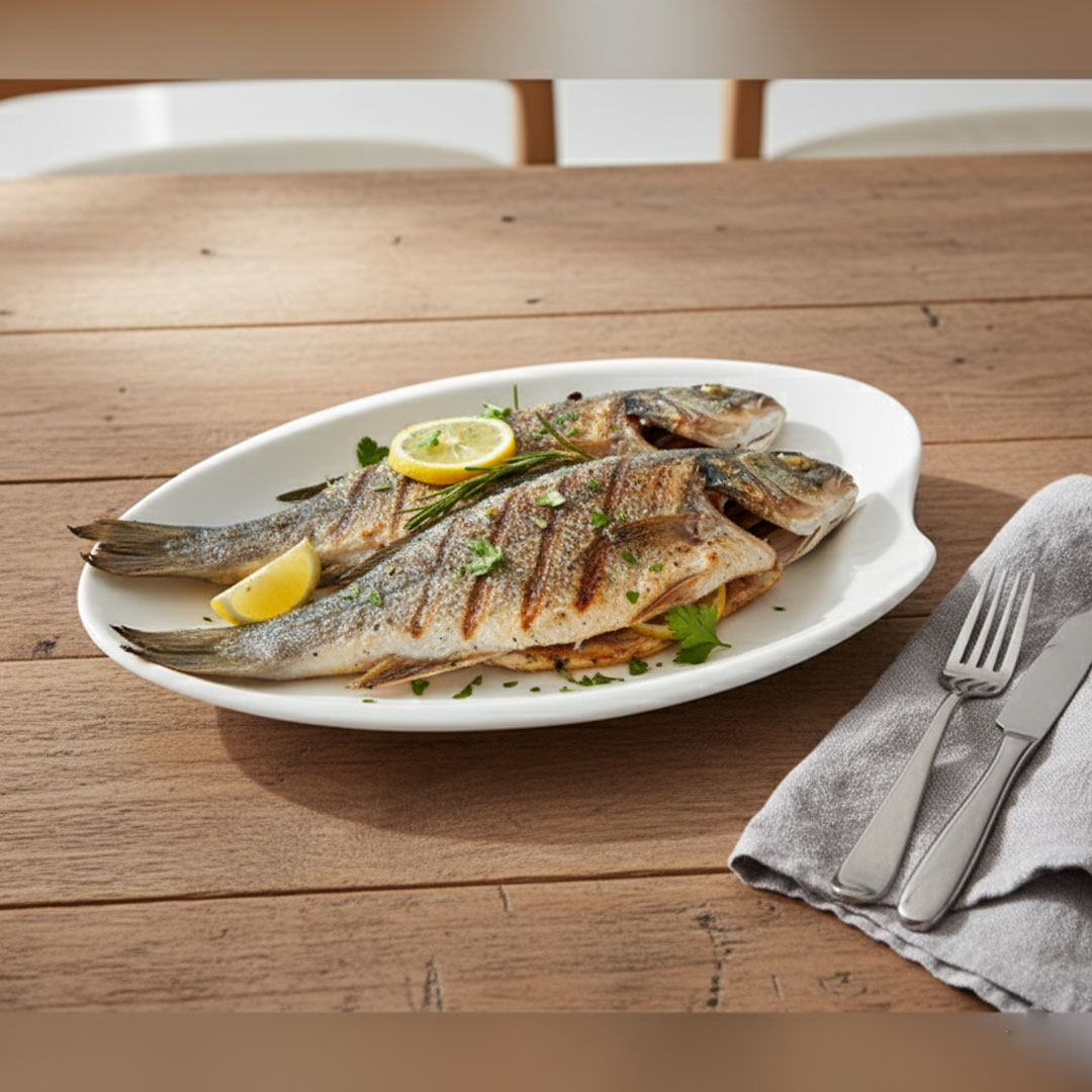 Porcelain Wave-Edge Oval Platter