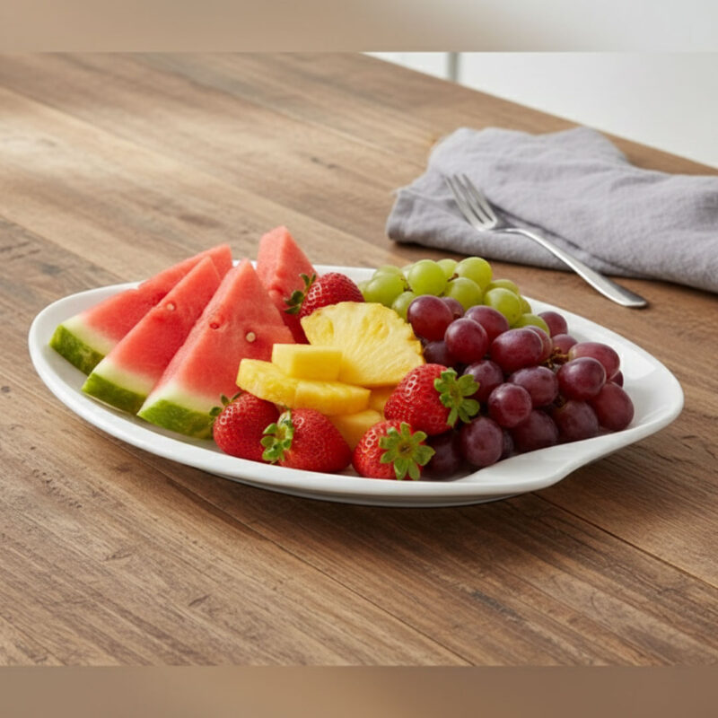 Porcelain Wave-Edge Oval Platter