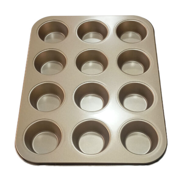 12 grid golden cupcake baking pan