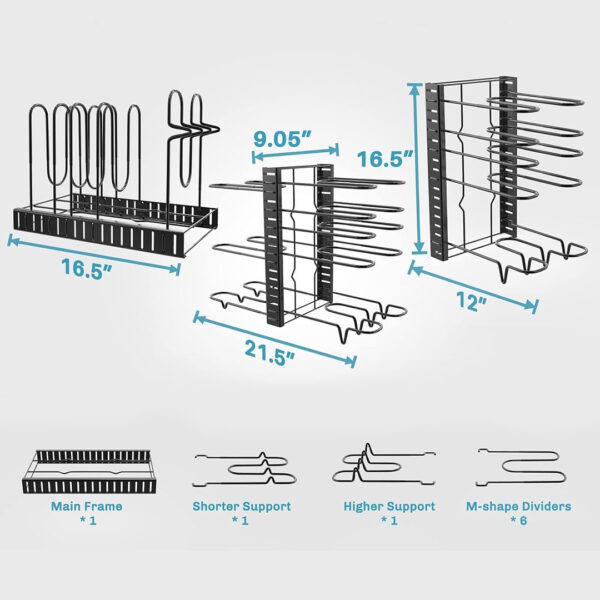 Adjustable 8 Tier Pot Rack