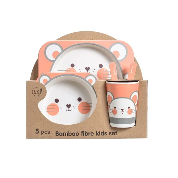 5pc Bamboo Fiber Kids Dinner Set